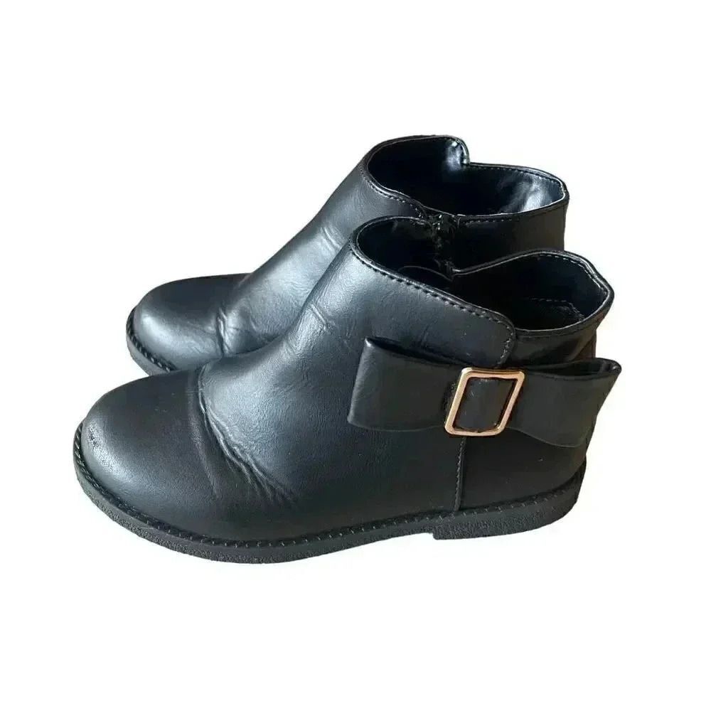 The Children’s Place Toddler Girls Buckle Booties Black SZ 10
